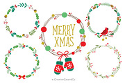 Christmas Wreaths Vector and PNG