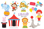 Circus Animals Vector EPS PNG Set