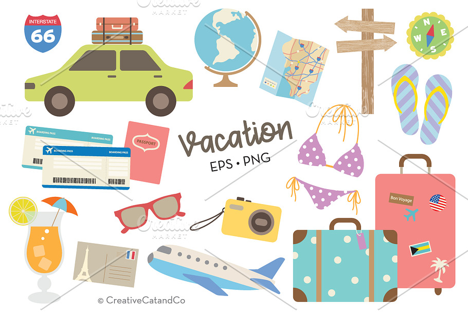 Summer Vacation Vector and PNG