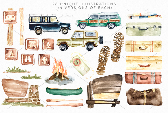 Outdoor Adventure Camping BUNDLE in Illustrations - product preview 7