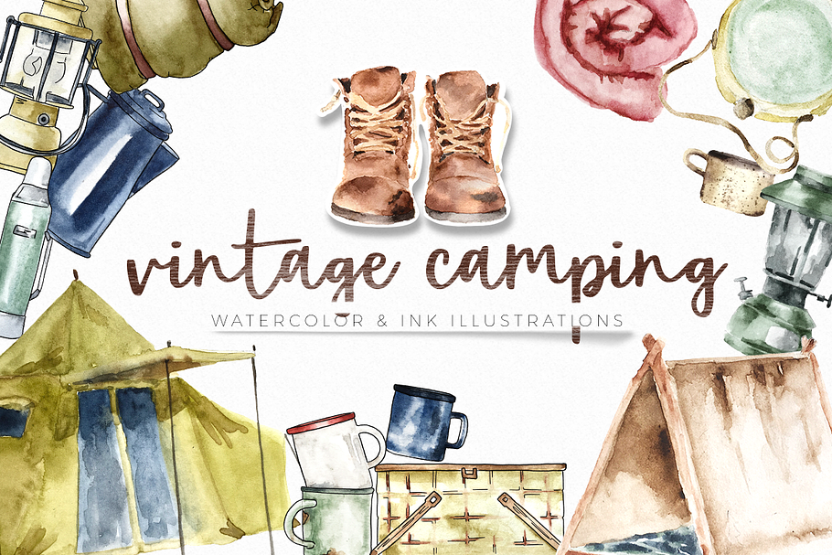 Vintage Camping in Illustrations - product preview 8