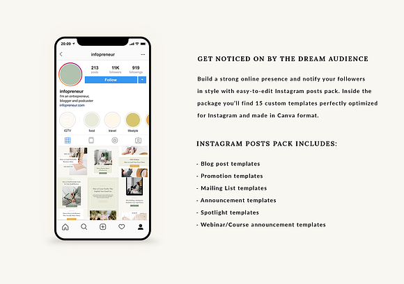 Instagram Pack for Infopreneurs in Instagram Templates - product preview 6