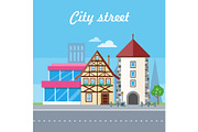 City Street Vector Illustration
