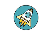 Spaceship Icon in Flat