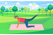 Working Out, Woman on Mat, Plank