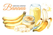Banana. Watercolor collection