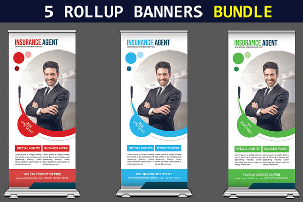 5 Corporate Roll-up Banners Bundle