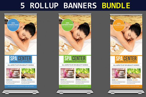5 Multiuse Roll-up Banners Bundle