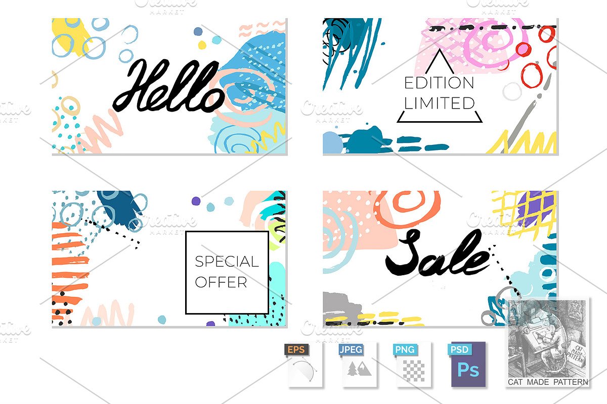 Summer discount advertisement cards in Illustrations - product preview 8
