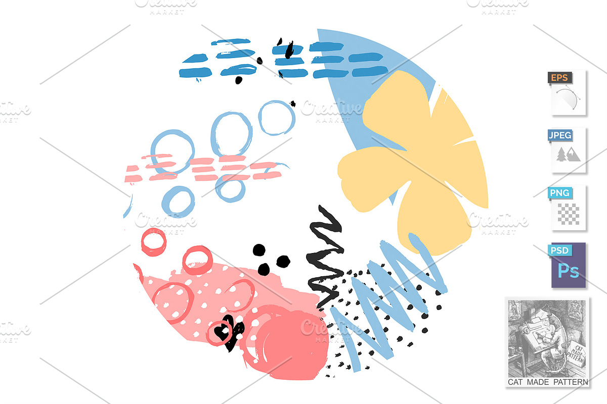Abstract graphic composition in circ in Illustrations - product preview 8