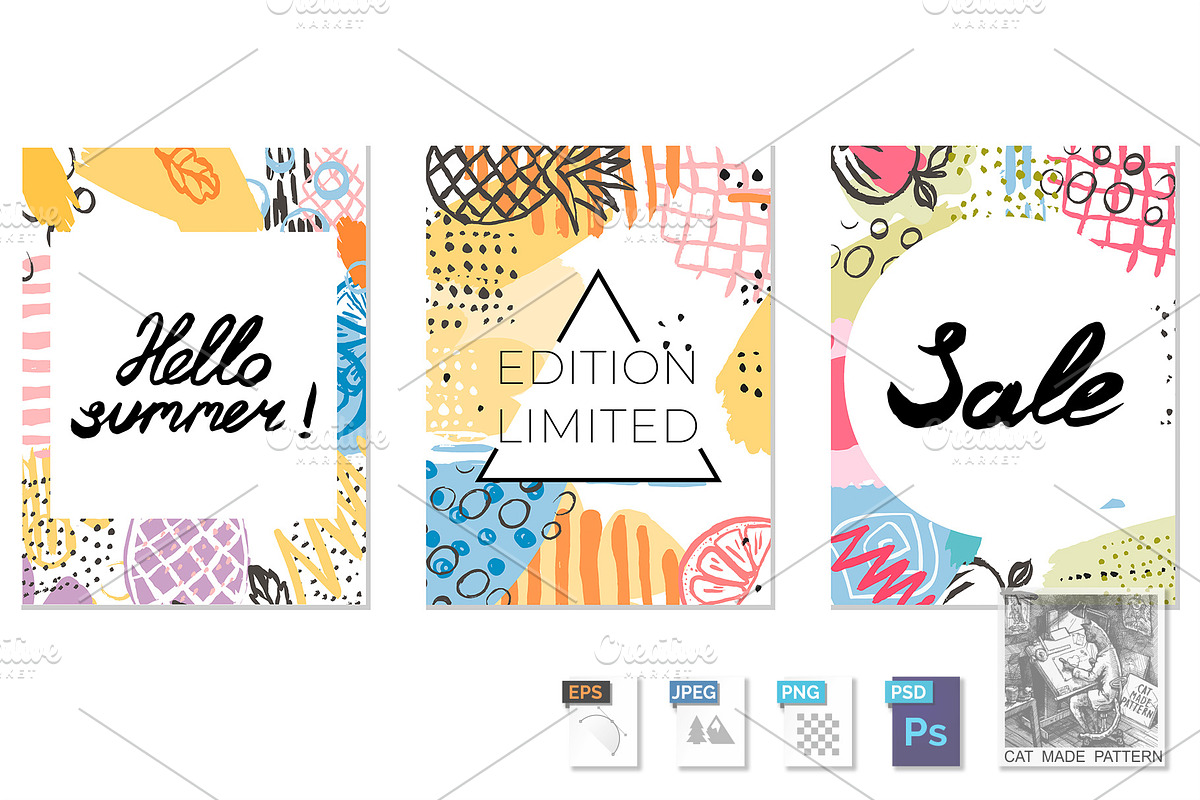 Advertisement cards collection in Illustrations - product preview 8