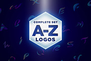 Vivid Neon Alphabet A-Z Letter Logos