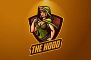 Green Riding Hood Mascot Esports Log