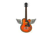 Electric guitar with wings sketch