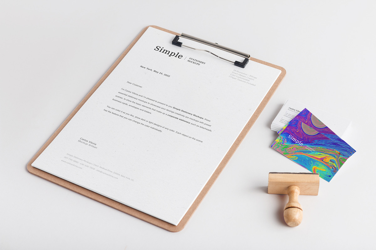 Clipboard & Business Card Mockup 01 in Mockup Templates - product preview 8