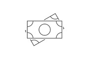 Money banknotes outline icon on