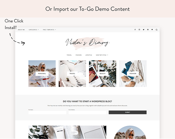 Vida - A Lifestyle Blog & Shop Theme in WordPress Blog Themes - product preview 2
