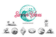 Summer Waves Illustration Set