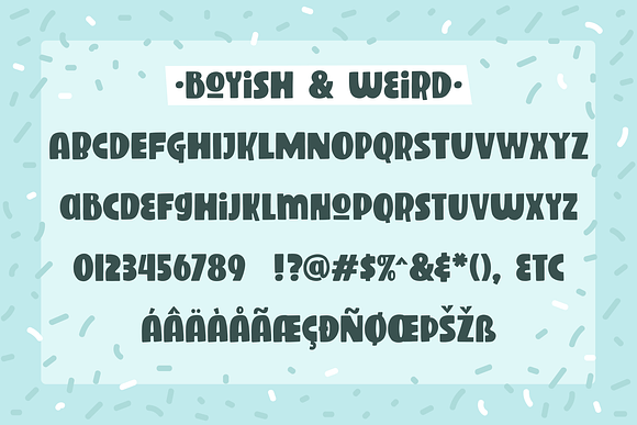 Boyish & Weird, a strange font in Display Fonts - product preview 1