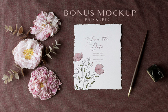 Watercolor & Pencil Sketch Florals in Illustrations - product preview 11