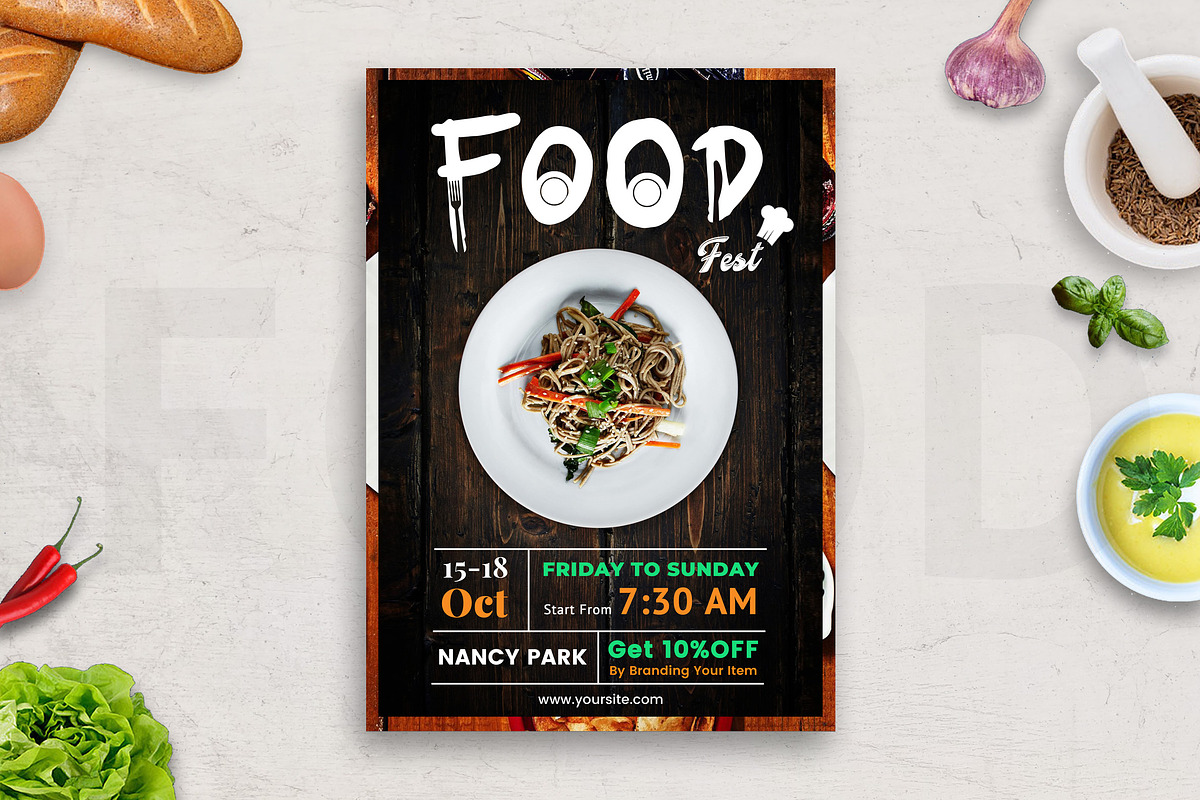 Food Festival Flyer in Flyer Templates - product preview 8