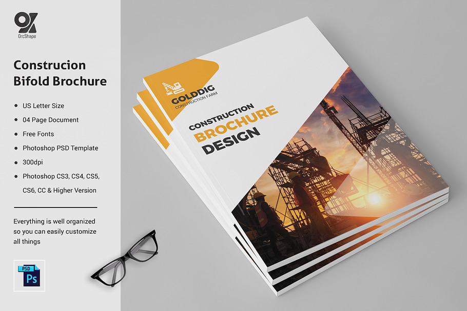 Construction Bifold Brochure in Brochure Templates - product preview 8