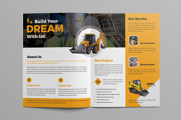 Construction Bifold Brochure in Brochure Templates - product preview 1