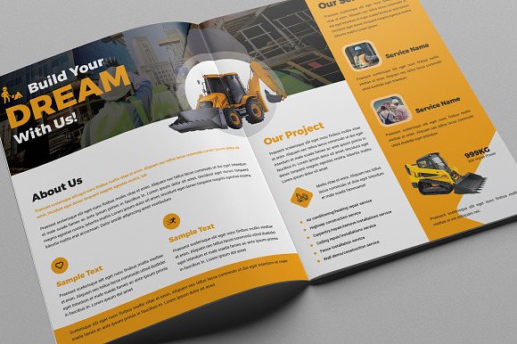 Construction Bifold Brochure in Brochure Templates - product preview 2