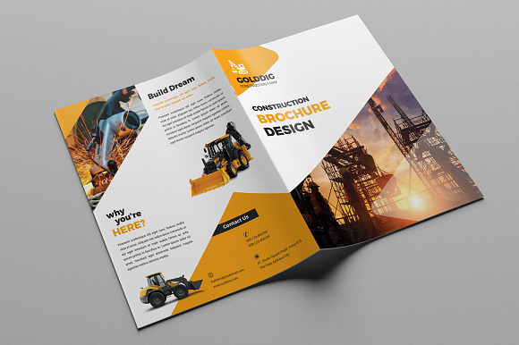 Construction Bifold Brochure in Brochure Templates - product preview 3