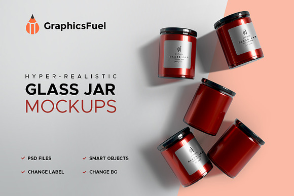 Glass Jar PSD Mockups in Product Mockups - product preview 5