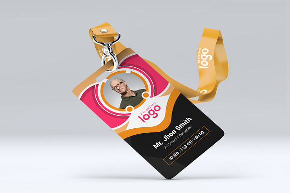 Colorful ID Card Design Template in Stationery Templates - product preview 2