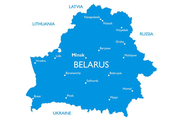 Vector map of Belarus