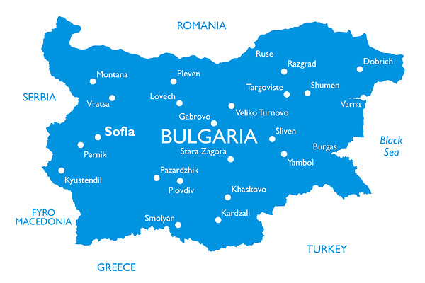 Vector map of Bulgaria