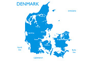 Vector map of Denmark