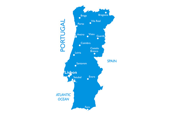Vector map of Portugal