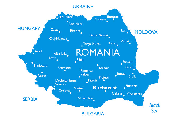 Vector map of Romania