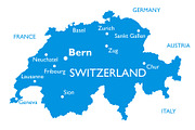 Vector map of Switzerland