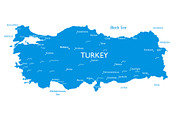 Vector map of Turkey