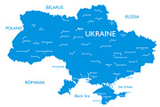 Vector map of Ukraine