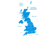 Vector map of United kingdom
