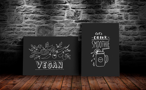Vegan Food Doodle Art in Illustrations - product preview 5