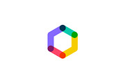 abstract hexagon overlapping logo