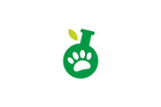 lab leaf paw pet logo vector icon