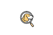 pet dog search logo vector icon