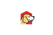 pet dog house logo vector icon