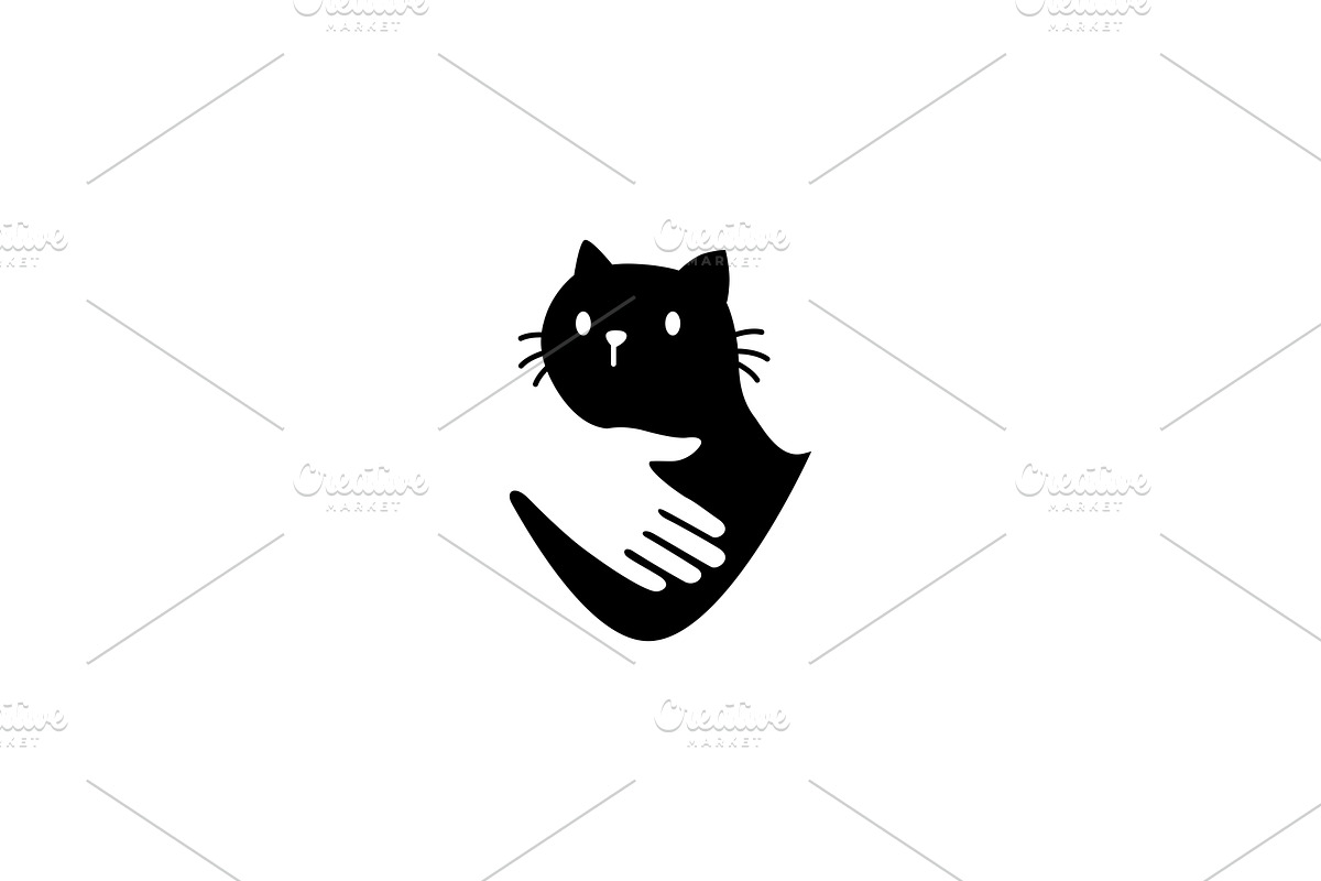 human hand hugs cat in Logo Templates - product preview 8