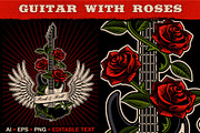 Guitar With Roses