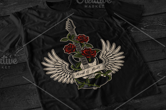 Guitar With Roses in Illustrations - product preview 1
