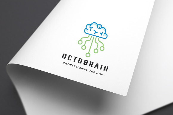Octopus Brain Logo in Logo Templates - product preview 1