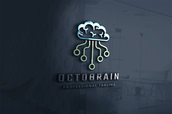 Octopus Brain Logo in Logo Templates - product preview 2
